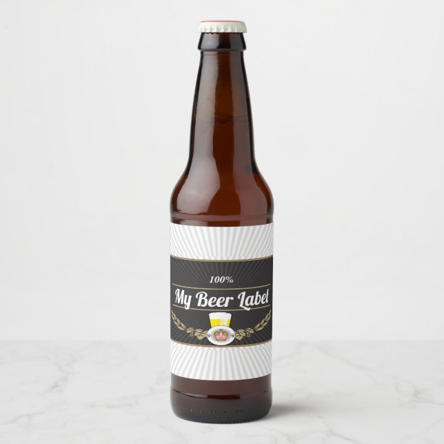 Pour Bouteilles De Bière Top Shelf Black Beer Étiquette (Devant)