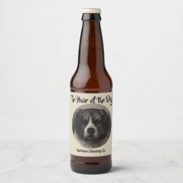 Pour Bouteilles De Bière Vintage St Bernard Dog Custom Beer Étiquette
