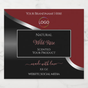 Pour Bouteilles De Liqueur Étiquettes du produit Logo en argent noir et rouge