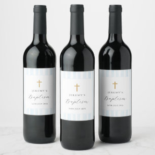 Pour Bouteilles De Vin Aquarelle Bleue Grandes Vins Étiquette