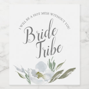 Pour Bouteilles De Vin Aquarelle Floral Bridesmaid Proposition Étiquette