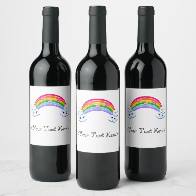Pour Bouteilles De Vin Arc-en-ciel Clouds Étiquette bouteille (Bouteilles)
