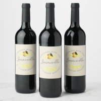 Bouteille Limoncello maison Étiquette blanc antiqu