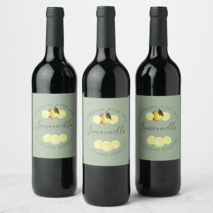 Pour Bouteilles De Vin Bouteille sur mesure Limoncello Étiquette vert