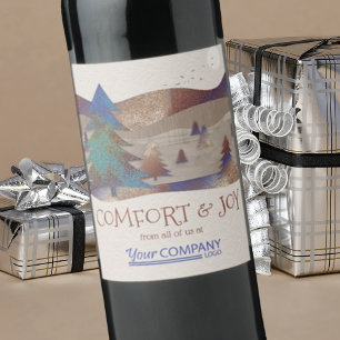Pour Bouteilles De Vin Brown rustique, Bleu, Turquoise Forêt, Étiquette d