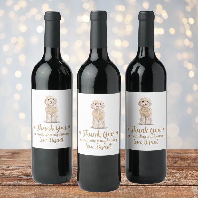 Pour Bouteilles De Vin Cockapoo Dog I Do Too Mariage Wine Étiquette (Créateur téléchargé)