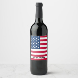Pour Bouteilles De Vin Drapeau américain États-Unis Patriotique Étiquette