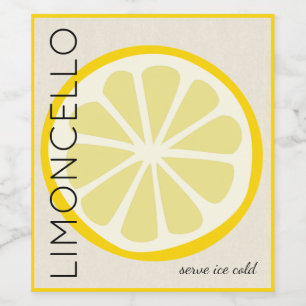 Pour Bouteilles De Vin Étiquette Limoncello avec image citron