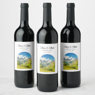 Pour Bouteilles De Vin Étiquette Mariage des Alpes françaises