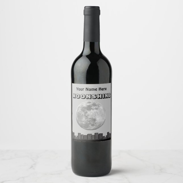 POUR BOUTEILLES DE VIN ÉTIQUETTE MOONSHINE (Devant)
