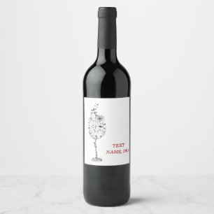 Pour Bouteilles De Vin Étiquette VINS - floral