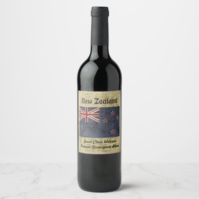 Pour Bouteilles De Vin Étiquette viticole néo-zélandais (Devant)