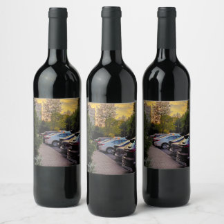 Pour Bouteilles De Vin Golden Hour Urban Wine Étiquette - Personnalisable