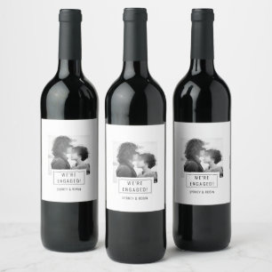 Pour Bouteilles De Vin Insigne photo   FAIRE-PART FIANÇAILLES   Étiquette