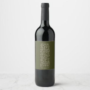Pour Bouteilles De Vin "Je vous souhaite un joyeux Noël" Étiquette À feui