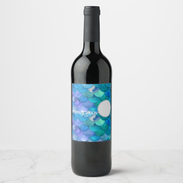 Pour Bouteilles De Vin Mermaid Moon Bottle Étiquette 6Pack (Devant)