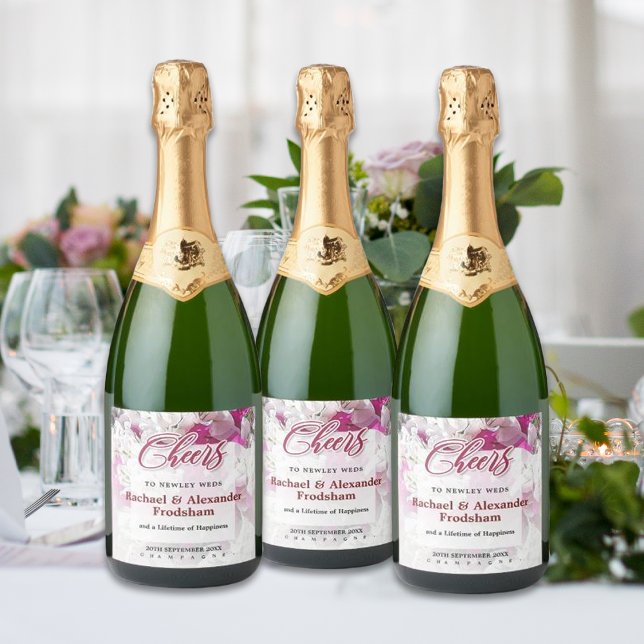Pour Bouteilles De Vin Mousseux Champagne rose blanc Étiquettes (Créateur téléchargé)