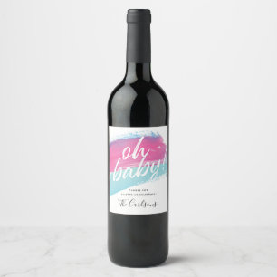 Pour Bouteilles De Vin Oh Baby Paint Swash Beverage Étiquette