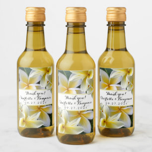 Pour Bouteilles De Vin Plumeria Fleurs Mini Mariage Bouteille Étiquettes