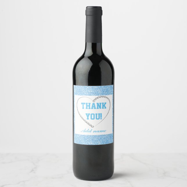 Pour Bouteilles De Vin Stylish Personnalisé merci bouteille étiquette (Devant)