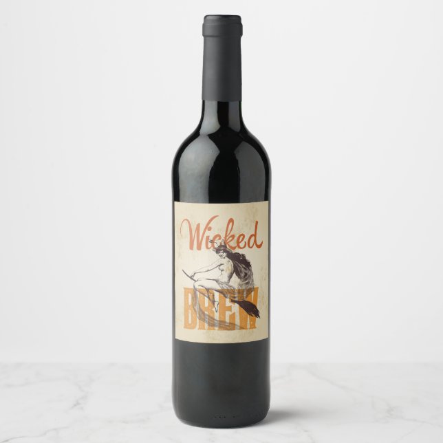 Pour Bouteilles De Vin Wicked Brew Étiquette (Devant)