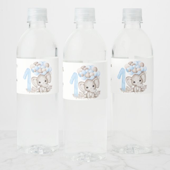 Pour Bouteilles D'eau 1ère fête d'anniversaire | Garçon | Étiquette de b (Bouteilles)