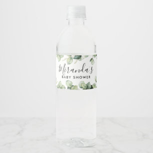 Pour Bouteilles D'eau Baby shower verdoyant Bouteille Étiquette Eucalypt