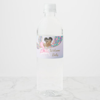 Pour Bouteilles D'eau Bébé Sirène douche Étiquette d'eau, afro-américain