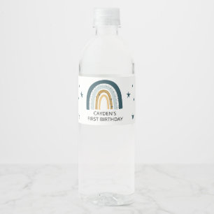 Pour Bouteilles D'eau Blue Rainbow Birthday Party Water Bottes Étiquette