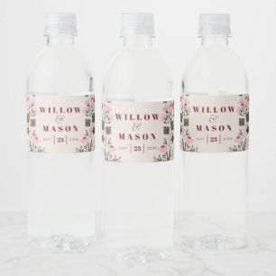 Pour Bouteilles D'eau Boho moderne mariage folklorique Faveurs Étiquette