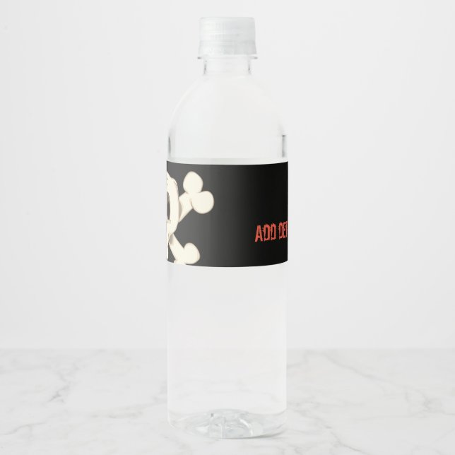 Pour Bouteilles D'eau BOTTLE ÉTIQUETTE "crânes" (Devant)