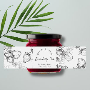Pour Bouteilles D'eau Croquis Étiquette d'enveloppement de confiture de