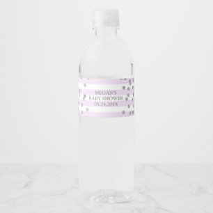 Pour Bouteilles D'eau Étiquette argenté de baby shower de confettis de