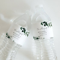 Étiquette de bouteille Mariage Emerald Greenery