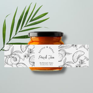 Pour Bouteilles D'eau Étiquette enveloppante de confiture de pêche maiso