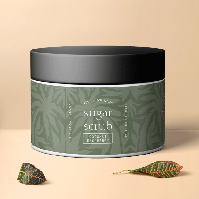 Pour Bouteilles D'eau Étiquette imperméable branché Sage Green (Modern sage green cosmetic jar waterproof label with elegant fonts and minimal layout)