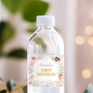 Pour Bouteilles D'eau Fairy Floral Garden Anniversaire Étiquette de bout