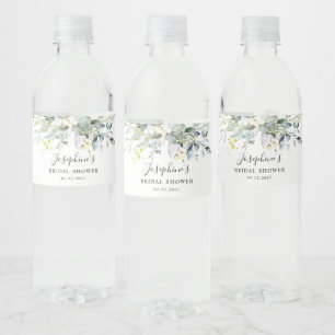 Pour Bouteilles D'eau Fête des mariées Rose Eucalyptus Étiquette bouteil