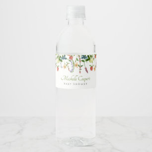 Pour Bouteilles D'eau Fleur sauvage Boho Baby shower Étiquette bouteille