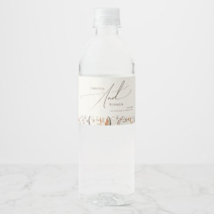 Pour Bouteilles D'eau Fleur sauvage d'automne Boho   Étiquette de boutei