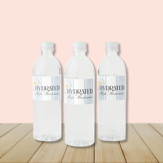 Pour Bouteilles D'eau La Femme Lotus-Lemon thème étiquette bouteille d'e (“HYDRATED AND high maintenance” White Lotus Bachelorette Water Bottle Labels- Lemon Theme | Buy now!)