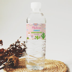Pour Bouteilles D'eau Llama rose Fille Anniversaire Fête Étiquette boute