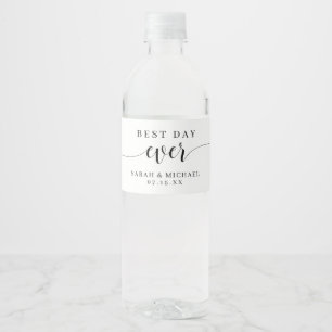 Pour Bouteilles D'eau Meilleure journée jamais Mariage Étiquette de bout