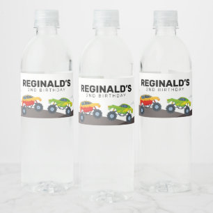 Pour Bouteilles D'eau Monster Camion Anniversaire fête Étiquette boute