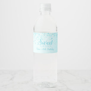 Pour Bouteilles D'eau Parties scintillant Aqua, Étiquette Glam Sweet 16
