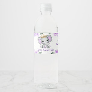 Pour Bouteilles D'eau Princess Elephant Gold Étiquette Floral
