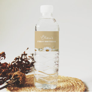 Pour Bouteilles D'eau Vintage Daisy Bee Birthday Water Bottle Étiquette