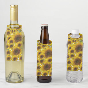 Pour Bouteilles Étiquettes de cintre de bouteille Tournesol Floral