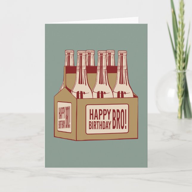 Pour Brother Beer Six Pack Carte Anniversaire (Devant)