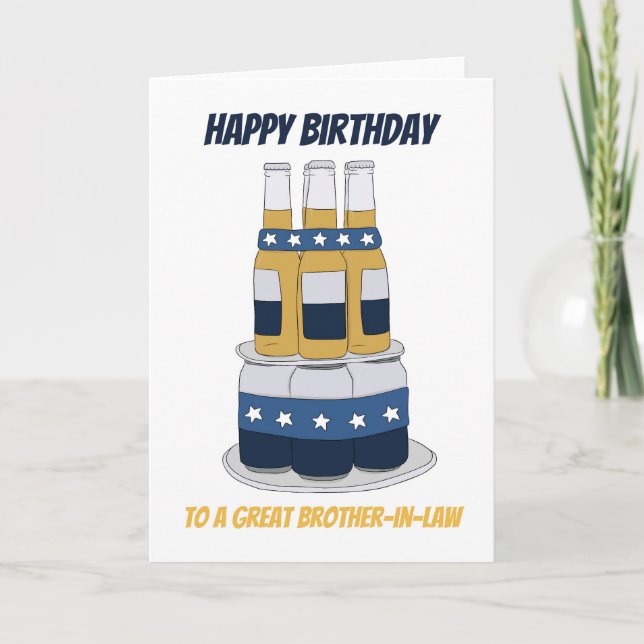 Pour Brother In Law Fun Beer Cake Carte Anniversai (Devant)